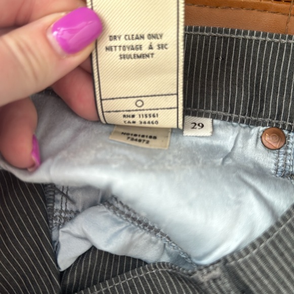 7 For All Mankind Women’s size 29 Roxanne Dark Gray Pinstripe Ankle Pants - Picture 10 of 10